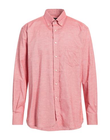 Mirto Man Shirt Coral Size Xxl Cotton In Red