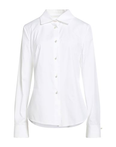 Carla G. Woman Shirt White Size 10 Cotton, Polyamide, Elastane In White