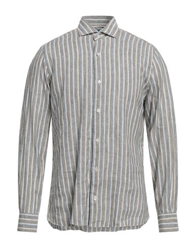 Dandylife By Barba Man Shirt Grey Size 15 Linen