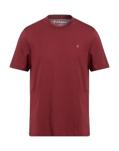 Shop Farah Man T-shirt Brick Red Size M Organic Cotton