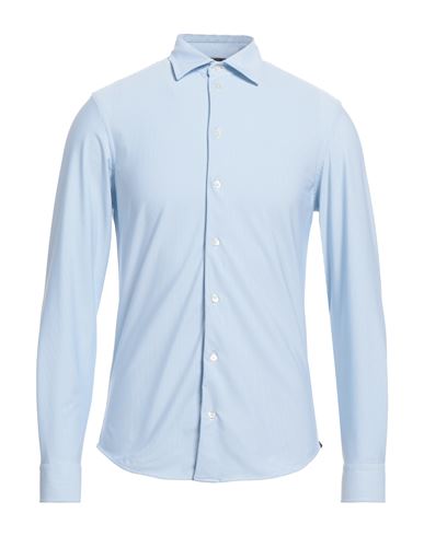 Emporio Armani Man Shirt Sky Blue Size L Polyamide, Polyester, Elastane