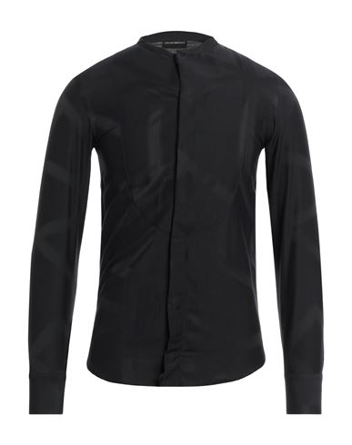 Emporio Armani Man Shirt Black Size 15 Cotton, Polyester