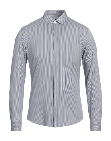 Emporio Armani Man Shirt Slate Blue Size 16 Cotton, Polyamide, Elastane