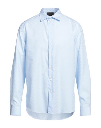 Emporio Armani Man Shirt Sky Blue Size Xl Cotton