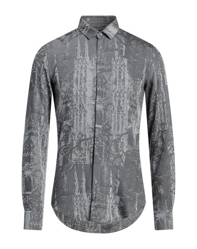 Emporio Armani Man Shirt Grey Size 15 ½ Viscose, Polyester
