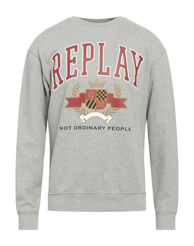 Replay Man Sweatshirt Light Grey Size Xl Cotton