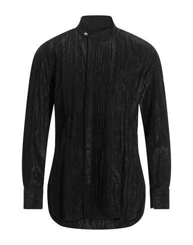 Emporio Armani Man Shirt Black Size 15 ¾ Viscose, Polyamide