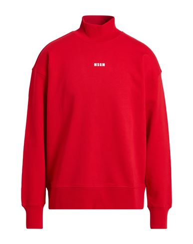 Msgm Man Sweatshirt Red Size L Cotton In Red