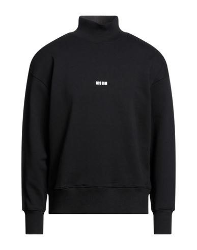 Msgm Man Sweatshirt Black Size Xl Cotton