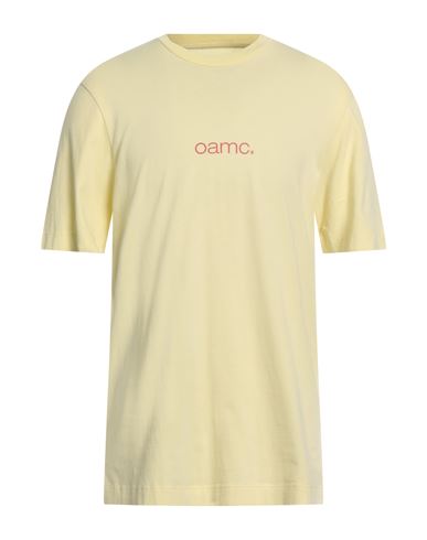 Shop Oamc Man T-shirt Light Yellow Size S Cotton