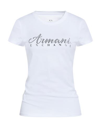 Armani Exchange Woman T-shirt White Size L Cotton