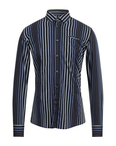 Shop Grey Daniele Alessandrini Man Shirt Midnight Blue Size 16 Cotton