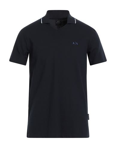 Armani Exchange Man Polo Shirt Navy Blue Size Xs Cotton, Elastane