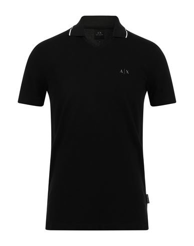 Armani Exchange Man Polo Shirt Midnight Blue Size Xxl Cotton In Black