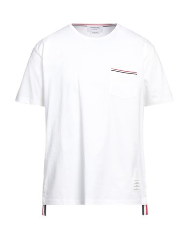 Shop Thom Browne Man T-shirt White Size 5 Cotton
