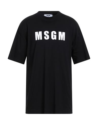 Msgm Man T-shirt Black Size Xs Cotton