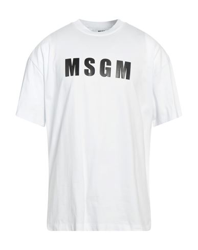 Msgm Man T-shirt White Size S Cotton