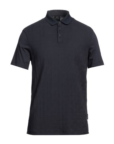 Armani Exchange Man Polo Shirt Midnight Blue Size Xxl Cotton