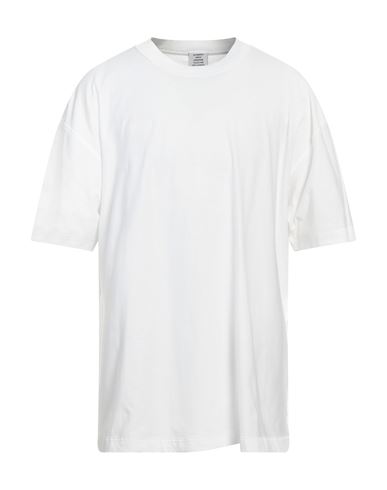 Vetements Man T-shirt White Size M Cotton, Elastane