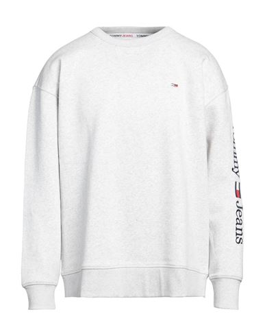 Tommy Jeans Man Sweatshirt Light Grey Size Xxl Cotton, Polyester, Elastane In Gray