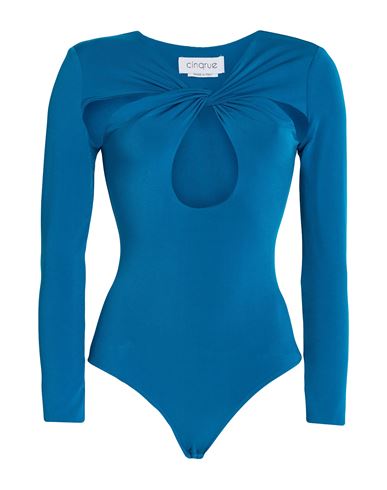 Cinqrue Woman Bodysuit Azure Size L Polyester, Elastane In Blue