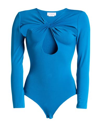 Cinqrue Woman Bodysuit Azure Size L Polyester, Elastane In Blue