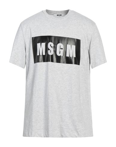 Msgm Man T-shirt Light Grey Size S Cotton