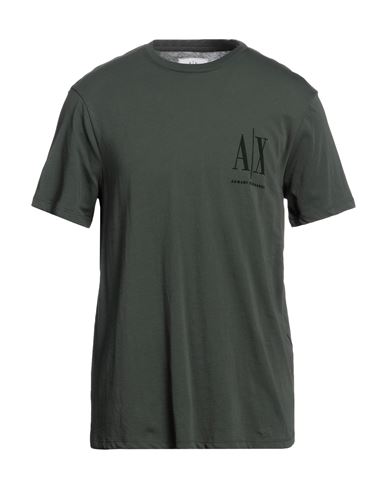 Armani Exchange Man T-shirt Military Green Size Xxl Cotton