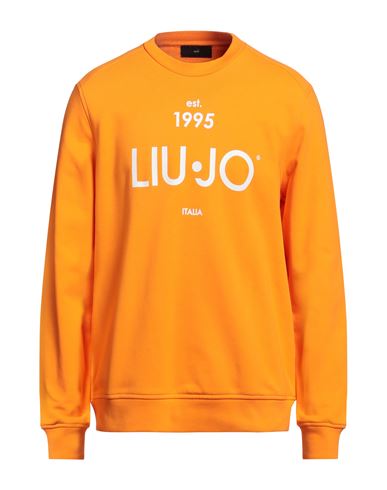 Liu •jo Man Man Sweatshirt Orange Size Xl Cotton, Elastane