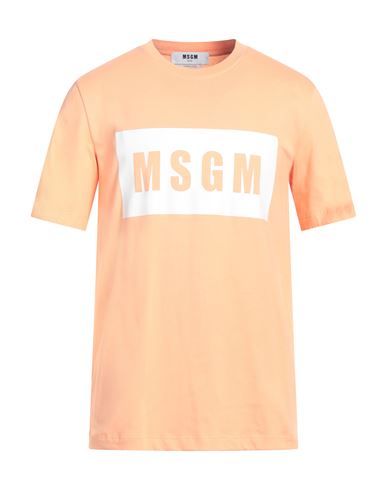 Msgm Man T-shirt Orange Size S Cotton