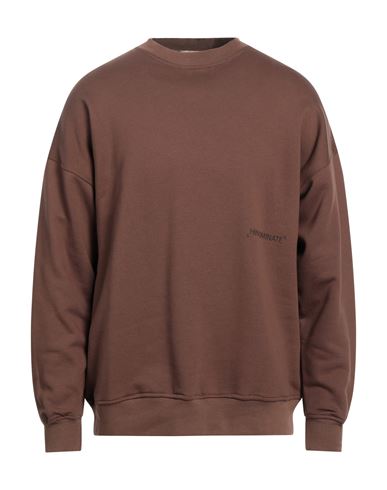 Hinnominate Man Sweatshirt Brown Size M Cotton, Elastane