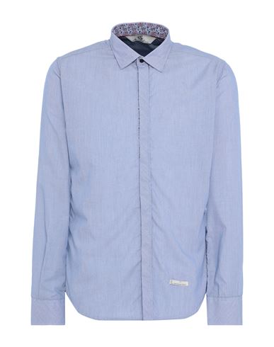 Alessandro Lamura Man Shirt Blue Size Xl Polyester, Cotton
