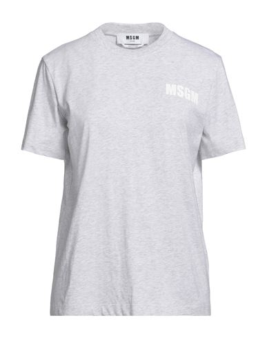 Shop Msgm Woman T-shirt Light Grey Size L Cotton