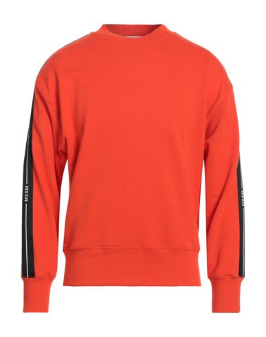 Msgm Man Sweatshirt Orange Size L Cotton