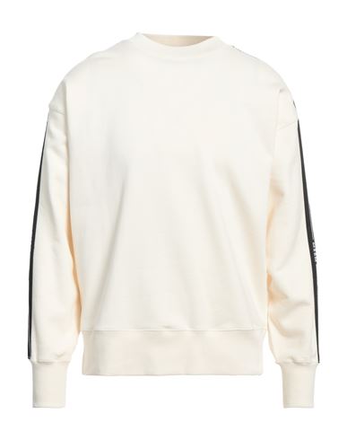Msgm Man Sweatshirt Cream Size L Cotton In White