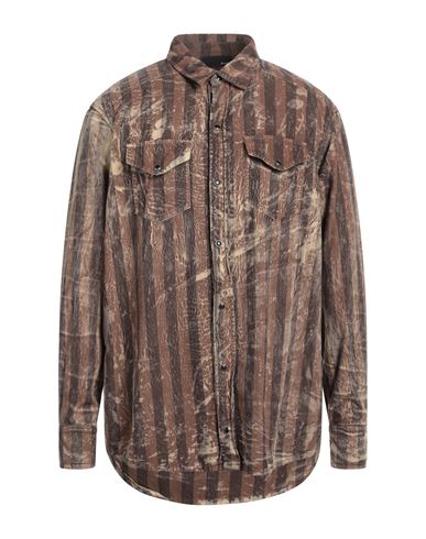 B-used Man Shirt Brown Size Xl Cotton