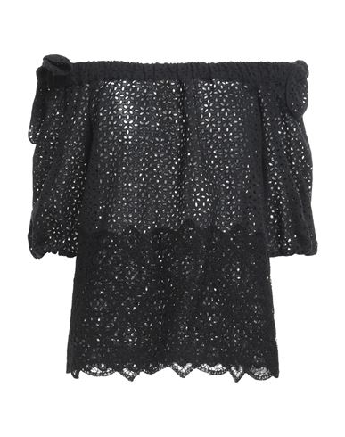 Anna Molinari Woman Top Black Size 6 Cotton, Polyester