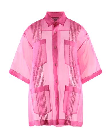 Gcds Woman Shirt Fuchsia Size Xl Silk In Pink
