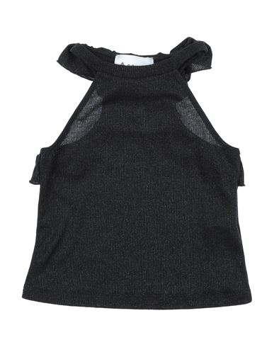 Dondup Babies'  Toddler Girl T-shirt Black Size 4 Polyester, Metallic Polyester, Elastane
