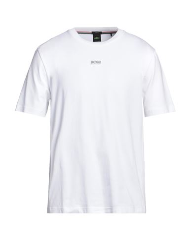 Hugo Boss Boss Man T-shirt White Size L Cotton, Elastane