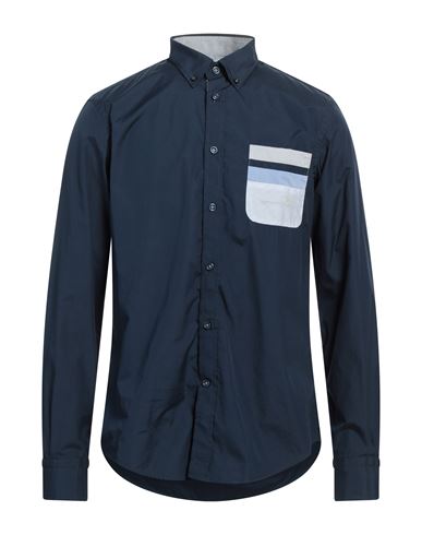 Harmont & Blaine Man Shirt Navy Blue Size 3xl Cotton