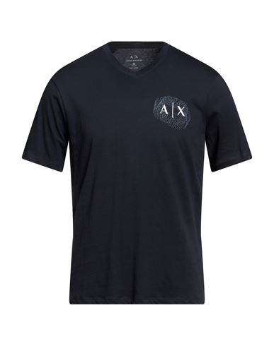 Armani Exchange Man T-shirt Midnight Blue Size Xl Cotton In Blue