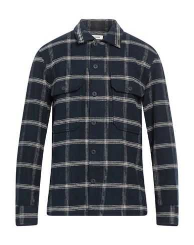 Sandro Man Shirt Navy Blue Size S Cotton, Wool