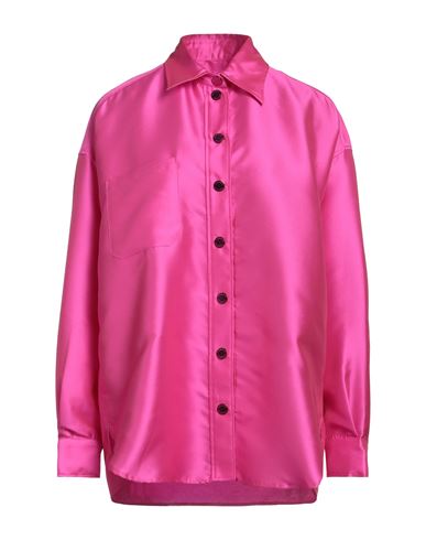 Sandro Woman Shirt Fuchsia Size 3 Polyester, Silk In Pink