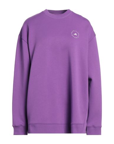 Adidas By Stella Mccartney Woman Sweatshirt Mauve Size L Organic Cotton, Recycled Polyester In Purple