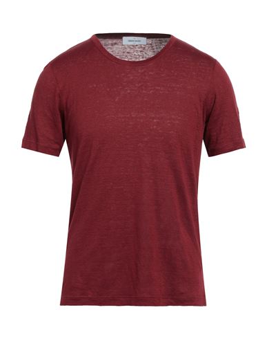 Shop Gran Sasso Man T-shirt Brick Red Size 50 Linen