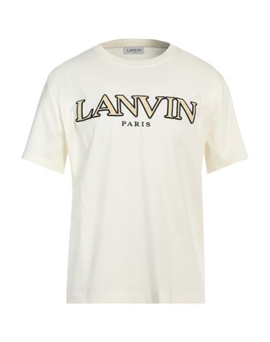 Lanvin Man T-shirt Cream Size L Cotton, Polyester, Elastane In White