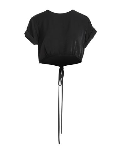 Soallure Woman Top Black Size 8 Polyester, Rayon In Black