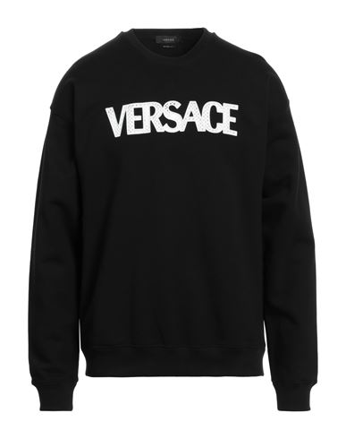 Shop Versace Man Sweatshirt Black Size Xl Cotton, Polyester