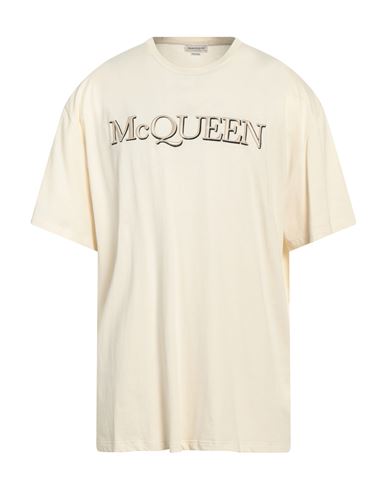 Alexander Mcqueen Man T-shirt Beige Size M Cotton